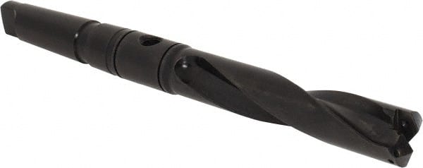 Allied Machine and Engineering - Series 2.5, 1-3/16 to 1-3/8" Diam, 4MT Taper Shank, Helical Flute Spade Drill - 5-3/8" Max Depth, 8-37/64" Body Length, 13-1/16" OAL, Intermediate Length, Through Coolant - Exact Tooling