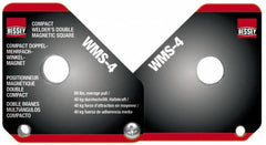 Bessey - 0 to 180° Holding Angle, 110 Lb Max Pull, Double Magnetic Welding & Fabrication Adjustable Square - 3-3/8" High x 6-1/8" Wide x 5/8" Deep - Exact Tooling