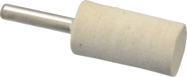 Divine Brothers - 3/4" Diam, 1/4" Shank Diam, Cylinder Shaped Mounted Bob - Medium Density, 1-1/2" Head Length, Wool Felt - Exact Tooling