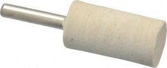 Divine Brothers - 3/4" Diam, 1/4" Shank Diam, Cylinder Shaped Mounted Bob - Medium Density, 1-1/2" Head Length, Wool Felt - Exact Tooling