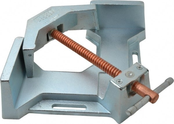 Bessey - Fixed Angle, 2 Axes, 2-3/8" Jaw Height, 9-1/2" Max Capacity, Cast Iron Angle & Corner Clamp - 90° Clamping Angle, 4-3/4" Throat Depth - Exact Tooling