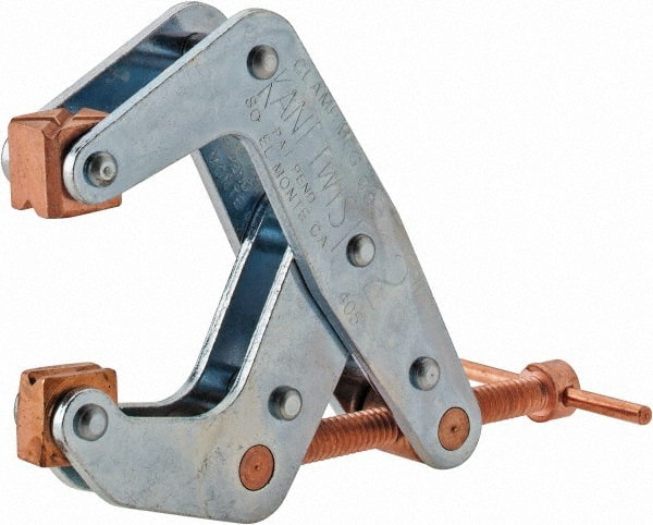 Kant Twist - 800 Lb, 2" Max Opening, 1-1/8" Open Throat Depth, 1-1/4" Closed Throat Depth, Cantilever Clamp - High Tensile Steel Jaw, T-Handle, 3-1/2" OAL, 3-1/4" Max Width - Exact Tooling