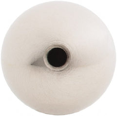 Gibraltar - 10-24 Thread, 1" Diam, Threaded Hole Ball Knob - Natural, Stainless Steel, Smooth Grip, 3/8" Hole Depth - Exact Tooling