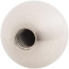 Gibraltar - 5/16-18 Thread, 1" Diam, Threaded Hole Ball Knob - Natural, Stainless Steel, Smooth Grip, 1/2" Hole Depth - Exact Tooling