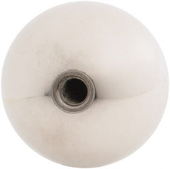 Gibraltar - 1/4-20 Thread, 1.38" Diam, Threaded Hole Ball Knob - Natural, Stainless Steel, Smooth Grip, 5/8" Hole Depth - Exact Tooling