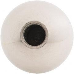 Gibraltar - 7/16-20 Thread, 1.38" Diam, Threaded Hole Ball Knob - Natural, Stainless Steel, Smooth Grip, 5/8" Hole Depth - Exact Tooling