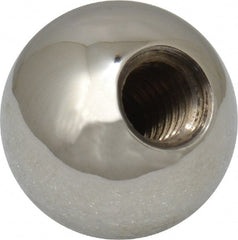 Gibraltar - 3/8-16 Thread, 1" Diam, Threaded Hole Ball Knob - Natural, Stainless Steel, Smooth Grip, 1/2" Hole Depth - Exact Tooling