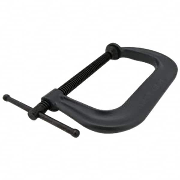 Hargrave - Regular-Duty 4" Max Opening, 2-3/4" Throat Depth, Forged Steel Standard C-Clamp - 6,200 Lb Capacity, 0" Min Opening, Extra Deep Throat - Exact Tooling