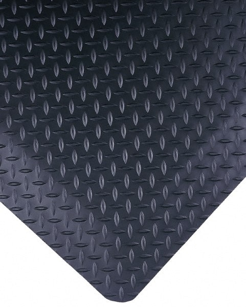 Wearwell - 75' Long x 6' Wide, Dry Environment, Anti-Fatigue Matting - Black, Vinyl with Nitrile Blend Base, Beveled on 4 Sides - Exact Tooling