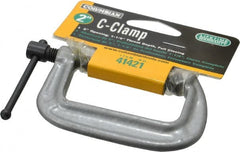 Wilton - Light-Duty 2" Max Opening, 1-1/8" Throat Depth, Ductile Iron Standard C-Clamp - 800 Lb Capacity, 0" Min Opening, Standard Throat Depth - Exact Tooling