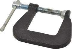Wilton - Light-Duty 1" Max Opening, 1-1/2" Throat Depth, Forged Steel Standard C-Clamp - 500 Lb Capacity, 0" Min Opening, Standard Throat Depth, Steel Screw - Exact Tooling