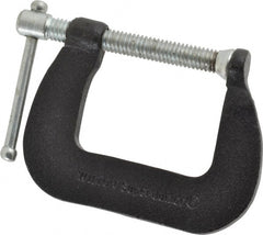 Wilton - Light-Duty 1-1/2" Max Opening, 1-1/2" Throat Depth, Forged Steel Standard C-Clamp - 850 Lb Capacity, 0" Min Opening, Standard Throat Depth, Steel Screw - Exact Tooling