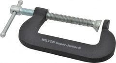 Wilton - Light-Duty 2" Max Opening, 1-1/4" Throat Depth, Forged Steel Standard C-Clamp - 875 Lb Capacity, 0" Min Opening, Standard Throat Depth, Steel Screw - Exact Tooling
