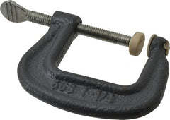 Hargrave - Light-Duty 1-1/4" Max Opening, 1-3/16" Throat Depth, Ductile Iron Standard C-Clamp - 550 Lb Capacity, 0" Min Opening, Standard Throat Depth, Steel Screw - Exact Tooling