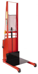 Wesco Industrial Products - 1,000 Lb Capacity, 60" Lift Height, Battery Powered Stacker - 5-3/4" Lowered Height, 15" Load Center, 24" Fork Length, 24" Overall Width - Exact Tooling