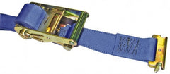 Wesco Industrial Products - 12' Long x 2-1/8" Wide, 1 Ply, Nylon Web Sling - Blue, with "E" Track Hooks - Exact Tooling