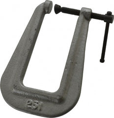 Wilton - Light-Duty 1" Max Opening, 3" Throat Depth, Ductile Iron Standard C-Clamp - 350 Lb Capacity, 0" Min Opening, Deep Throat - Exact Tooling