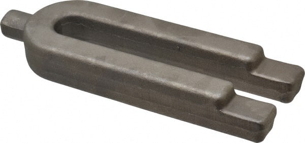 Made in USA - 2-3/8" Wide x 1-1/8" High, Carbon Steel, Plain, U Shaped Strap Clamp - 13/16" Stud, 8" OAL, 7-3/8" Slot Length, 13/16" Slot Width - Exact Tooling