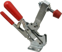 De-Sta-Co - 600 Lb Holding Capacity, Vertical Handle, Manual Hold Down Toggle Clamp - 58° Handle Movement, 103° Bar Opening, U-Bar, Flanged Base, Electro-Plated Zinc, Carbon Steel - Exact Tooling