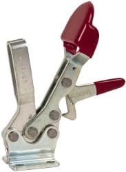 De-Sta-Co - 500 Lb Holding Capacity, Horizontal Handle, Manual Hold Down Toggle Clamp - 70° Handle Movement, 92° Bar Opening, U-Bar, Flanged Base, Electro-Plated Zinc, Carbon Steel - Exact Tooling