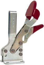 De-Sta-Co - 750 Lb Holding Capacity, Horizontal Handle, Manual Hold Down Toggle Clamp - 70° Handle Movement, 92° Bar Opening, U-Bar, Flanged Base, Electro-Plated Zinc, Carbon Steel - Exact Tooling