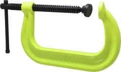 Wilton - Regular-Duty 6-1/16" Max Opening, 4-1/8" Throat Depth, Forged Steel Standard C-Clamp - 6,600 Lb Capacity, 0" Min Opening, Deep Throat, Alloy Steel Screw - Exact Tooling