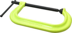 Wilton - Regular-Duty 8-1/4" Max Opening, 5" Throat Depth, Forged Steel Standard C-Clamp - 6,900 Lb Capacity, 0" Min Opening, Deep Throat, Alloy Steel Screw - Exact Tooling