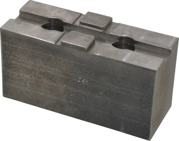 H & R Manufacturing - 10" Chuck Capacity, Tongue & Groove Attachment, Square Soft Lathe Chuck Jaw - Steel, 2.12" Btw Mount Hole Ctrs, 4-1/2" Long x 1-3/4" Wide x 2-3/8" High, 1/2" Groove - Exact Tooling