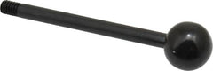 Gibraltar - 1/4-20 Stem, 3/4" Knob Diam, 1/4" Shaft Diam, Gear Lever Arm with Ball Knob - 3/8" Thread Length, 3-1/2" Handle Length, Carbon Steel Shaft, Plastic Knob - Exact Tooling