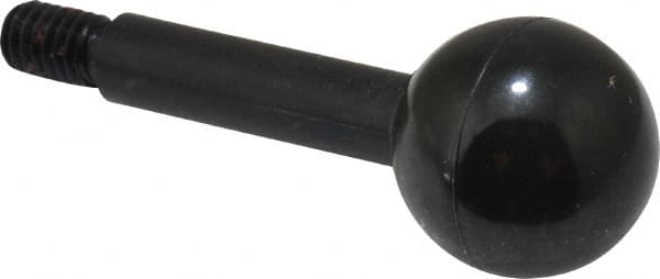 Gibraltar - 5/16-18 Stem, 1" Knob Diam, 3/8" Shaft Diam, Gear Lever Arm with Ball Knob - 1/2" Thread Length, 2-1/2" Handle Length, Carbon Steel Shaft, Plastic Knob - Exact Tooling