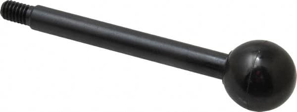 Gibraltar - 5/16-18 Stem, 1" Knob Diam, 3/8" Shaft Diam, Gear Lever Arm with Ball Knob - 1/2" Thread Length, 4" Handle Length, Carbon Steel Shaft, Plastic Knob - Exact Tooling