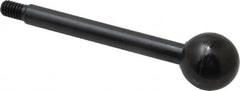 Gibraltar - 5/16-18 Stem, 1" Knob Diam, 3/8" Shaft Diam, Gear Lever Arm with Ball Knob - 1/2" Thread Length, 4" Handle Length, Carbon Steel Shaft, Plastic Knob - Exact Tooling