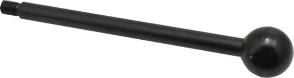 Gibraltar - 5/16-18 Stem, 1" Knob Diam, 3/8" Shaft Diam, Gear Lever Arm with Ball Knob - 1/2" Thread Length, 6" Handle Length, Carbon Steel Shaft, Plastic Knob - Exact Tooling