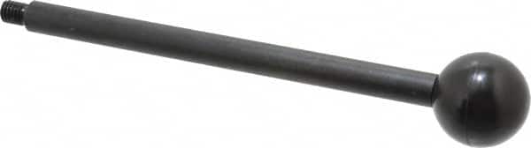 Gibraltar - 3/8-16 Stem, 1-3/8" Knob Diam, 1/2" Shaft Diam, Gear Lever Arm with Ball Knob - 1/2" Thread Length, 8" Handle Length, Carbon Steel Shaft, Plastic Knob - Exact Tooling