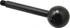 Gibraltar - 1/2-13 Stem, 1-7/8" Knob Diam, 5/8" Shaft Diam, Gear Lever Arm with Ball Knob - 5/8" Thread Length, 6" Handle Length, Carbon Steel Shaft, Plastic Knob - Exact Tooling