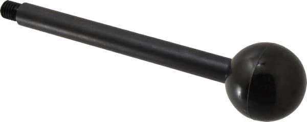 Gibraltar - 1/2-13 Stem, 1-7/8" Knob Diam, 5/8" Shaft Diam, Gear Lever Arm with Ball Knob - 5/8" Thread Length, 8" Handle Length, Carbon Steel Shaft, Plastic Knob - Exact Tooling