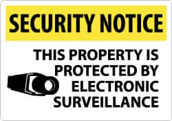 NMC - "Security Notice - This Property Is Protected by Electronic Surveillance", 14" Long x 20" Wide, Aluminum Safety Sign - Rectangle, 0.04" Thick, Use for Security & Admittance - Exact Tooling