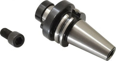 Parlec - CAT40 Taper Shank 1-1/4" Pilot Diam Shell Mill Holder - 1.62" Flange to Nose End Projection, 2-3/4" Nose Diam, 5/8-18 Lock Screw - Exact Tooling