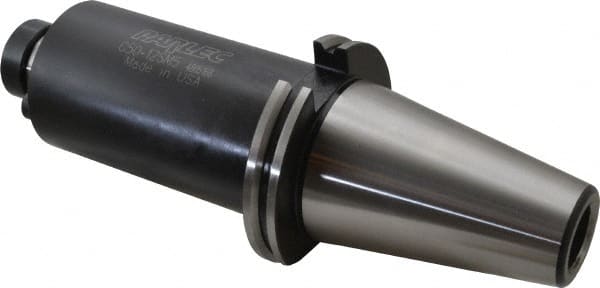 Parlec - CAT50 Taper Shank 1-1/4" Pilot Diam Shell Mill Holder - 5-1/2" Flange to Nose End Projection, 2-3/4" Nose Diam, 5/8-18 Lock Screw - Exact Tooling