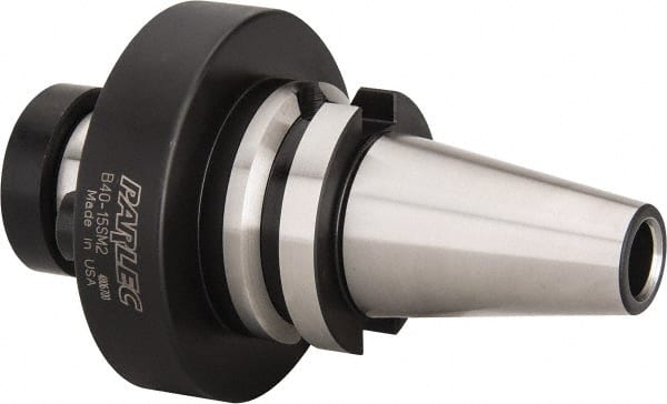 Parlec - BT40 Taper Shank 1-1/2" Pilot Diam Shell Mill Holder - 2-1/4" Flange to Nose End Projection, 3-3/4" Nose Diam, 3/4-16 Lock Screw, Through-Spindle Coolant - Exact Tooling
