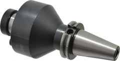 Parlec - CAT40 Taper Shank 1-1/2" Pilot Diam Shell Mill Holder - 4" Flange to Nose End Projection, 3-3/4" Nose Diam, 3/4-16 Lock Screw - Exact Tooling