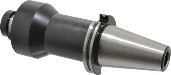 Parlec - CAT50 Taper Shank 1-1/2" Pilot Diam Shell Mill Holder - 6" Flange to Nose End Projection, 3-3/4" Nose Diam, 3/4-16 Lock Screw - Exact Tooling