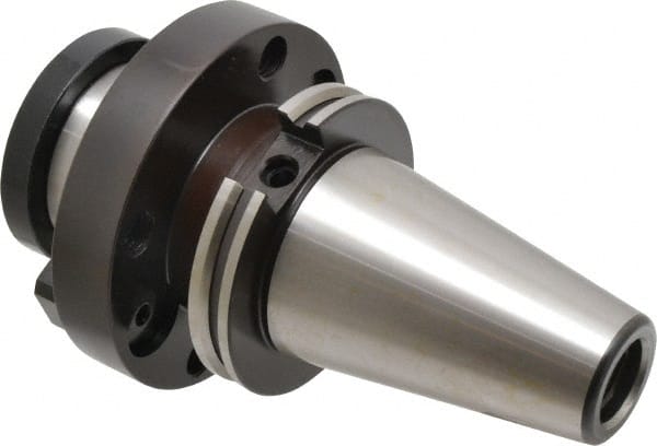 Parlec - CAT50 Taper Shank 2-1/2" Pilot Diam Shell Mill Holder - 2.4" Flange to Nose End Projection, 4.88" Nose Diam, 1-14 Lock Screw - Exact Tooling