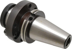 Parlec - CAT50 Taper Shank 2-1/2" Pilot Diam Shell Mill Holder - 2.4" Flange to Nose End Projection, 4.88" Nose Diam, 1-14 Lock Screw - Exact Tooling
