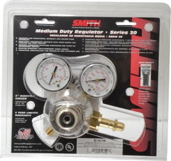 Miller-Smith - 540 CGA Inlet Connection, B Fitting, 100 Max psi, Oxygen Welding Regulator - 9/16-18 L/H Thread, Right Hand Rotation - Exact Tooling