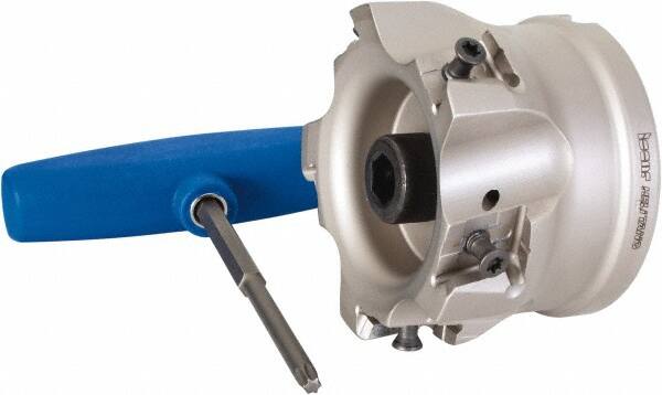 Iscar - 5 Inserts, 3" Cut Diam, 1" Arbor Diam, 0.63" Max Depth of Cut, Indexable Square-Shoulder Face Mill - 0/90° Lead Angle, 2" High, T490 LN.T 1607 Insert Compatibility, Through Coolant, Series Helitang - Exact Tooling