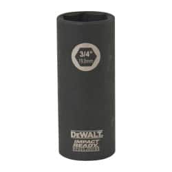DeWALT - 3/8" Drive 3/4" Deep Impact Socket - 6 Points, 2-1/2" OAL - Exact Tooling