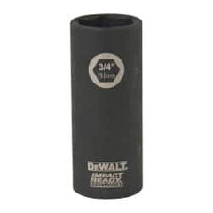 DeWALT - 3/8" Drive 3/4" Deep Impact Socket - 6 Points, 2-1/2" OAL - Exact Tooling