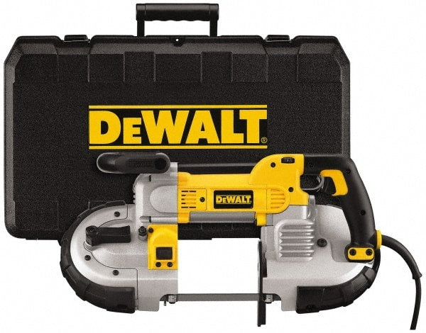 DeWALT - 120 Volt, Electric Handheld Bandsaw - 2.44 m Cord Length, 5 Inch (Round) and 5 x 4-3/4 Inch (Rectangular) Depth of Cut, 100 and 350 SFPM, 10 Amp - Exact Tooling