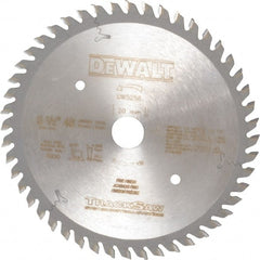 DeWALT - 6-1/2" Diam, 20mm Arbor Hole Diam, 48 Tooth Wet & Dry Cut Saw Blade - Carbide-Tipped, Crosscutting, Mitering, Ripping, Truing Action, Standard Round Arbor - Exact Tooling